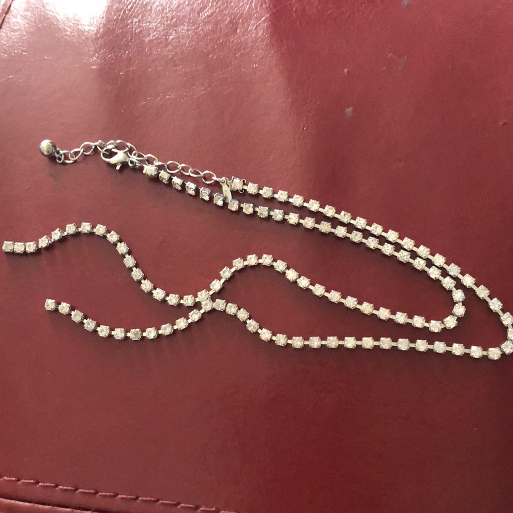 Avon faux diamond necklace and earring set